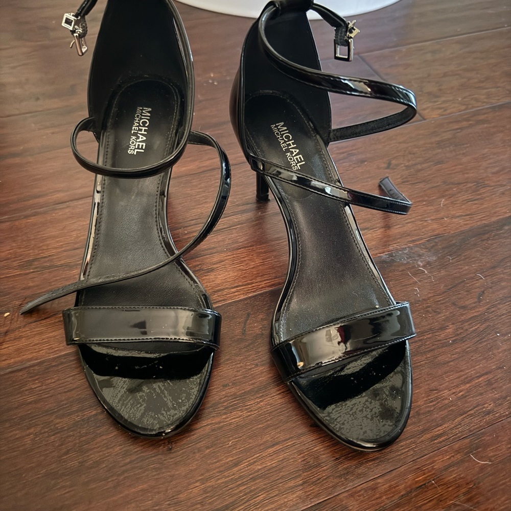 Michael Kors Black Patent Strappy High-Heel Sandals